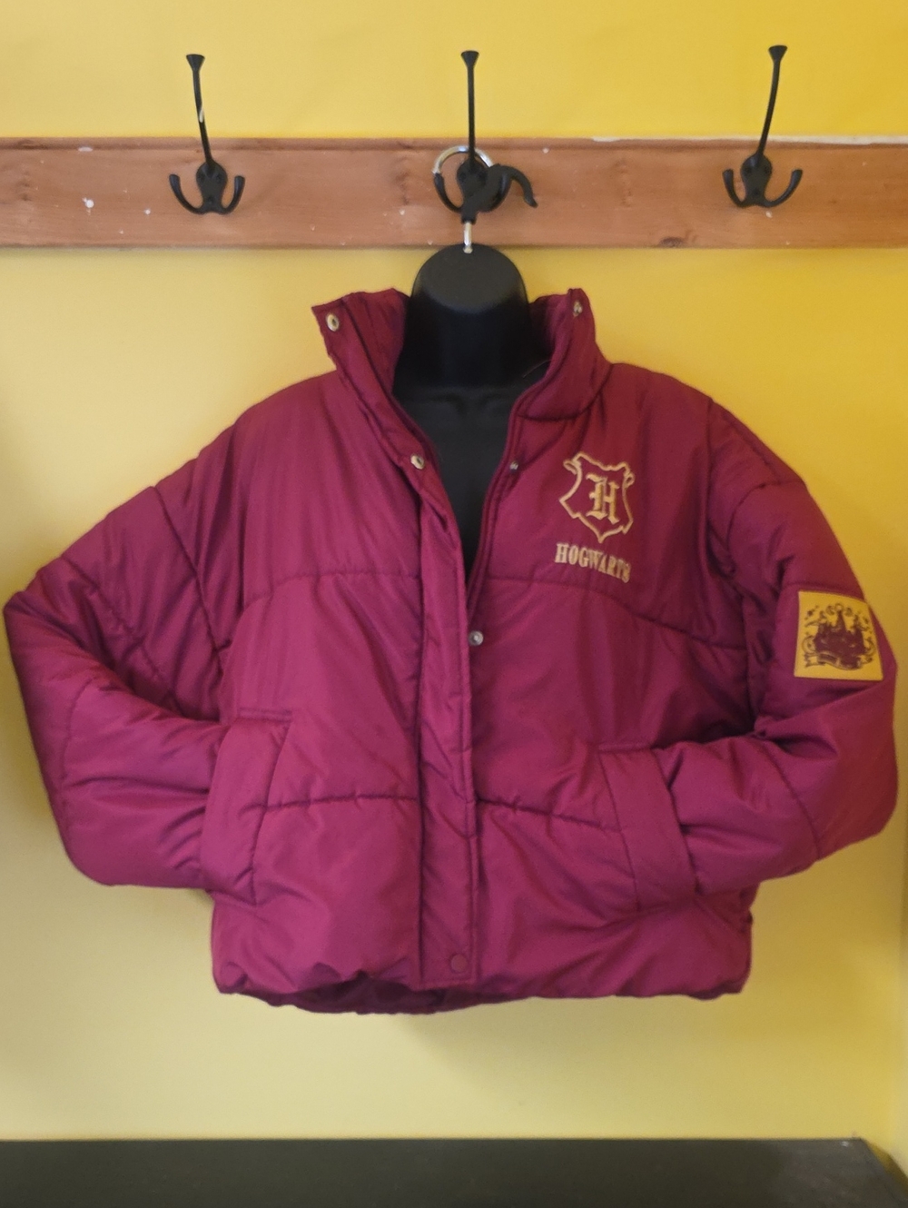 Hogwarts Burgundy Kids Puffer Jacket
